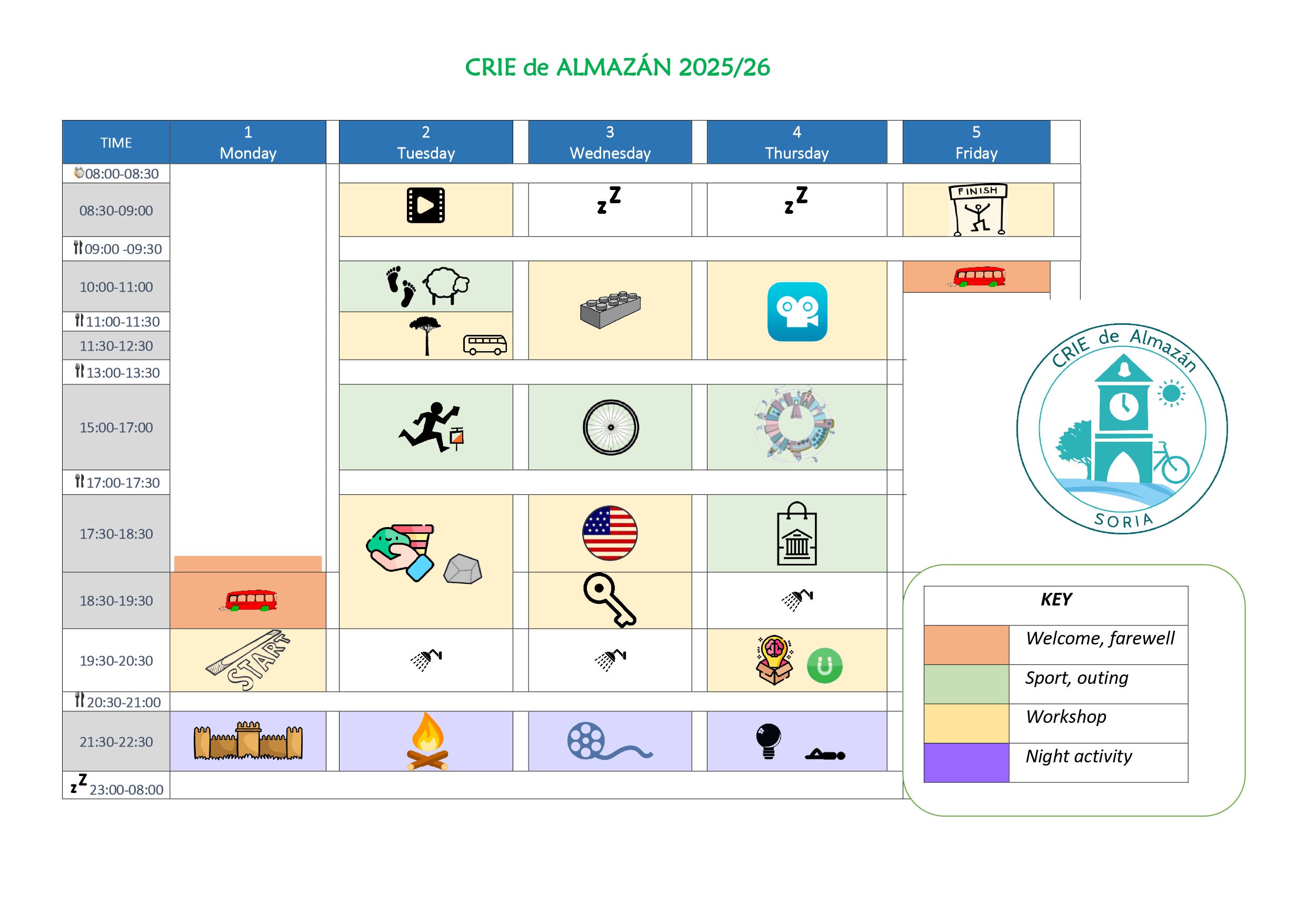 Horario icons 25-26´