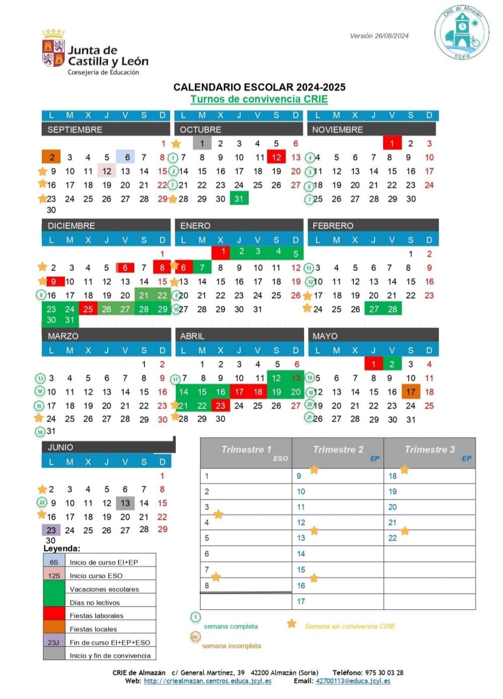 calendario escolar 24 25